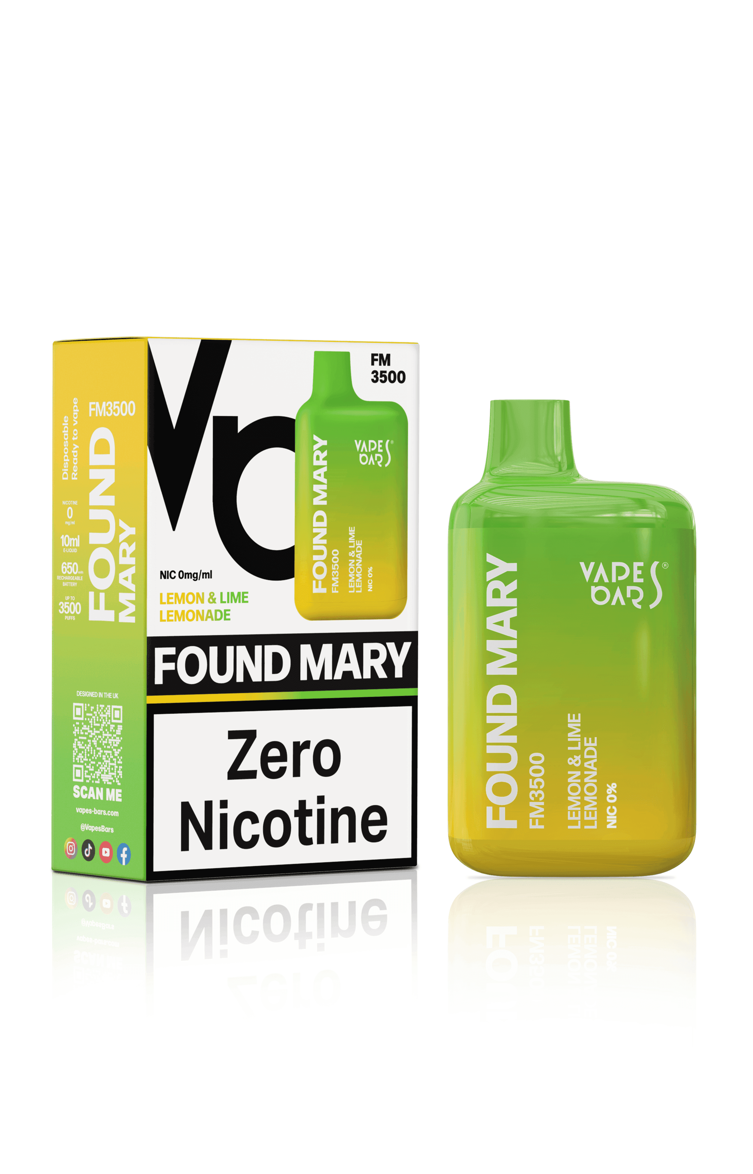 FOUND MARY FM3500 0MG LEMON & LIME LEMONADE Disposable Vape - Click & Vape