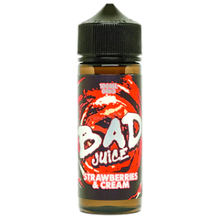 BAD JUICE STRAWBERRIES AND CREAM 0MG 100ML SHORT FILL - Click & Vape