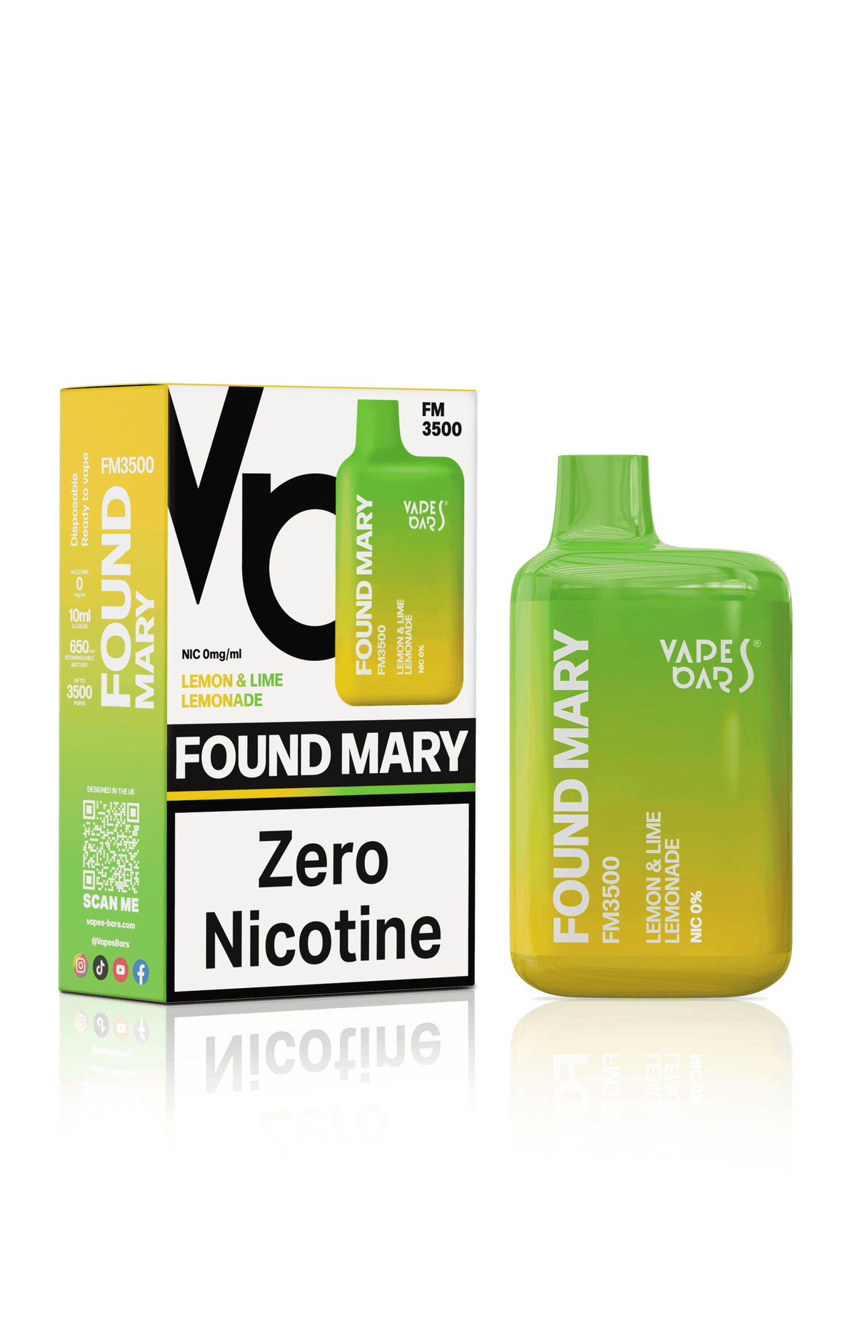FOUND MARY FM3500 0MG LEMON & LIME LEMONADE Disposable Vape - Click & Vape