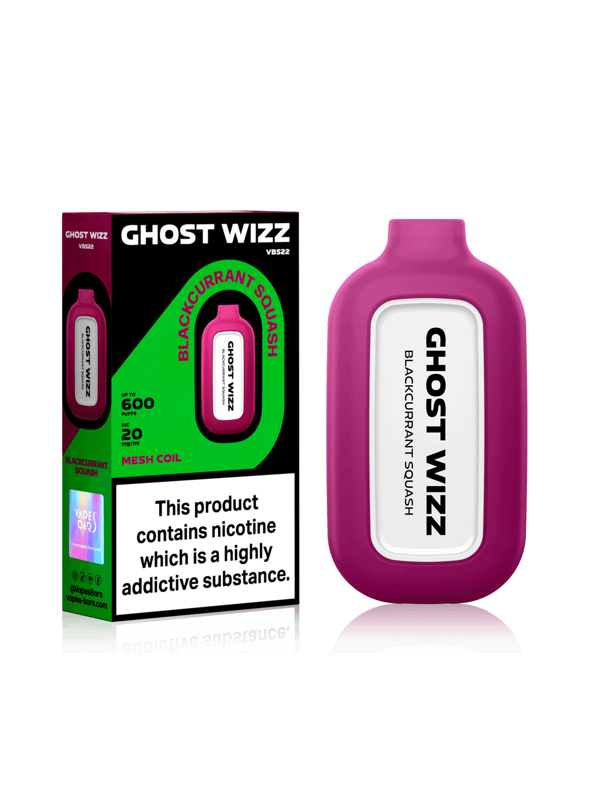 GHOST WIZZ BLACKCURRANT SQUASH Disposable Vape - Click & Vape