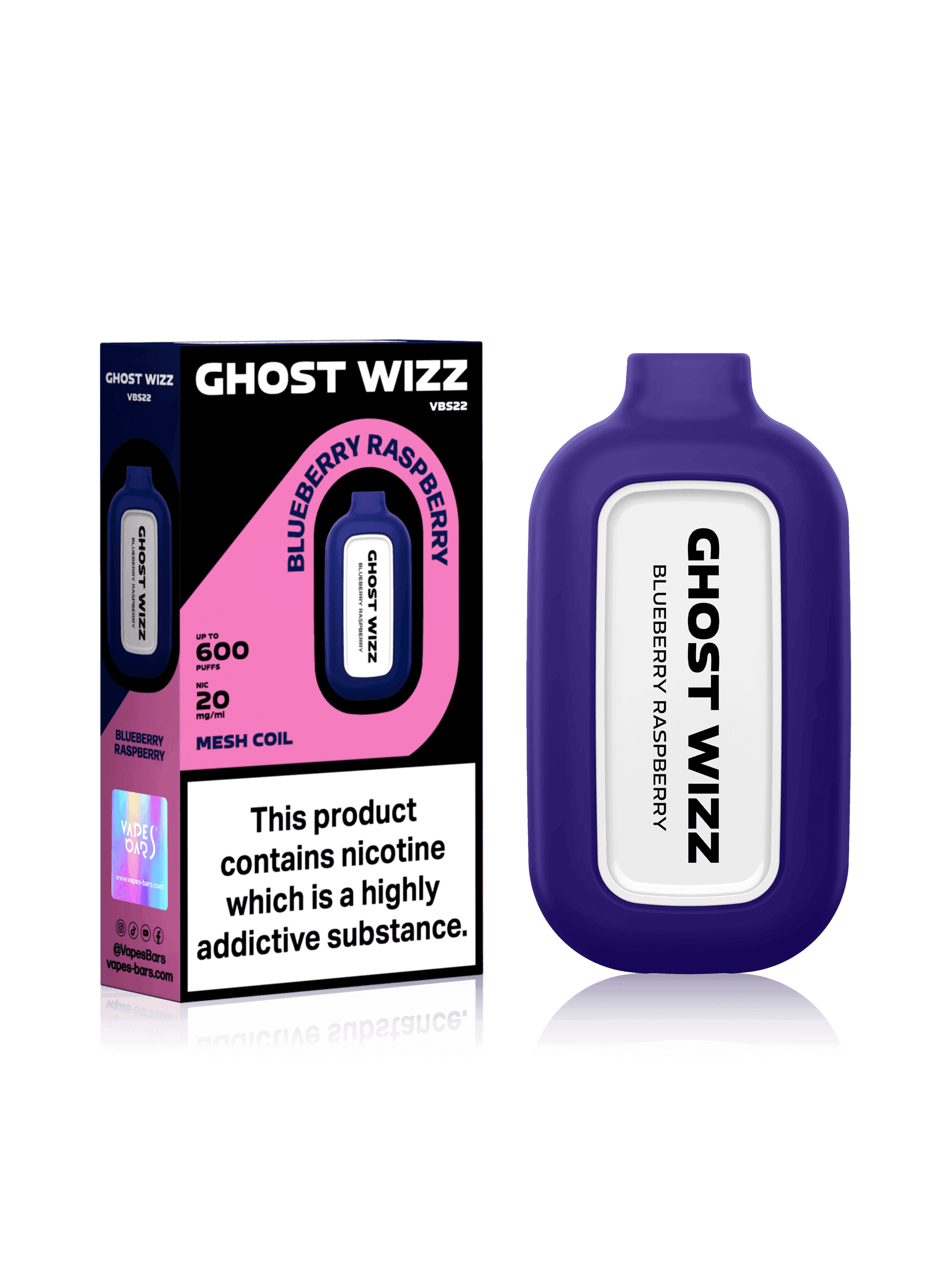 GHOST WIZZ BLUEBERRY RASPBERRY Disposable Vape - Click & Vape