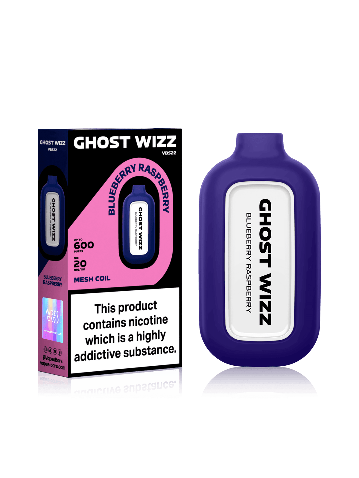 GHOST WIZZ BLUEBERRY RASPBERRY Disposable Vape - Click & Vape