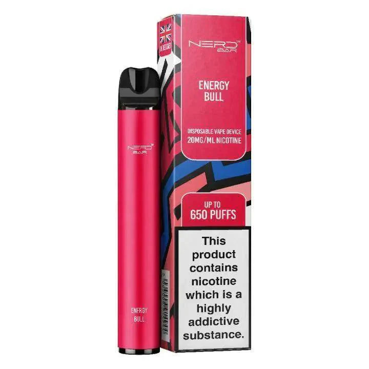 NERD BAR 650 PUFF NRG BULL Disposable Vape - Click & Vape
