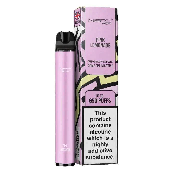 NERD BAR 650 PUFF PINK LEMONADE Disposable Vape - Click & Vape