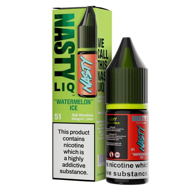 Watermelon Ice Nic Salt E-Liquid by Nasty Liq Salts 10ml - Click & Vape